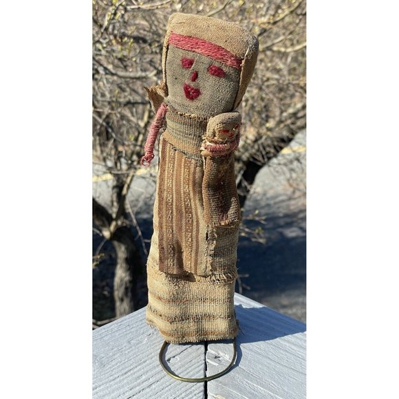 Ancient Antique Chancay Burial Peruvian Inca Native American Doll Baby Handmade - Picture 1 of 13